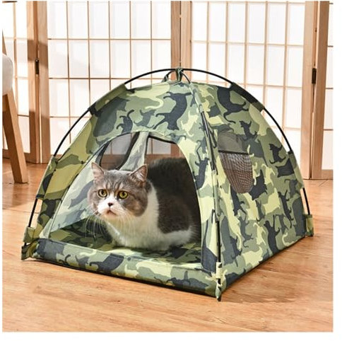 Tipi Zelt für Haustiere Haustier Hund Zelt Haus Blumen Druck Geschlossenen Katze Zelt Bett Innen Klapp Tragbare Komfortable Kätzchen Bett Zwinger for Kleine Haustiere (Color : L, Size : M)