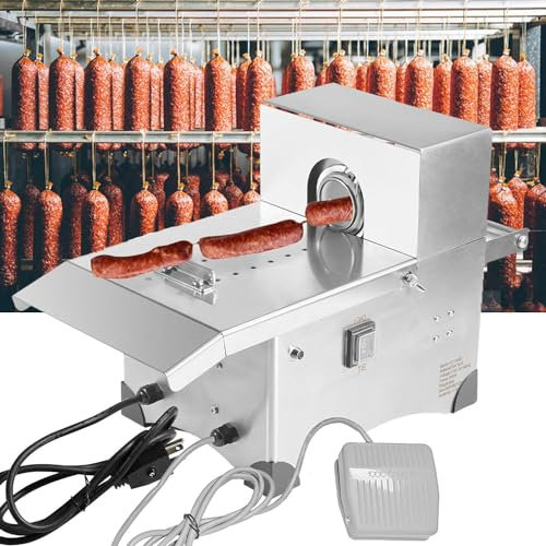 GBHJJ Legatrice per Salsicce Macchina -Attrezzatura per Legare Salsicce Automatizzata, Legatrice per Salsicce in Acciaio Inossidabile per Ristorante, 2 modalità, Diametro Massimo 50 Mm,220V