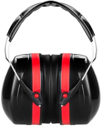 Gehörschutz, NNR 30 dB-35dB Noise Cancelling Kopfhoerer Ohrenschutz für Schießen, Sportveranstaltungen, Konzerte, Lernen, Schlafen (Schwarz+Rot)