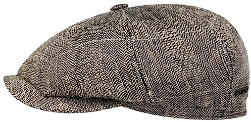 Stetson Hatteras Locano Flat Cap UV-Schutz Herren Sommer schwarz-beige S (54-55 cm)
