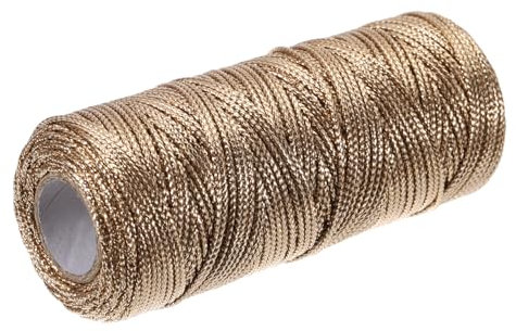 QUARKZMAN Baumwolle Seil Gedreht Geflochten Seil Kordel Rose Gold 100m/109 Yard 1.5mm Durchmesser für Wand Behang Pflanzen Aufhänger Stricken Makramee Knoten
