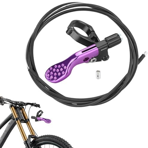 Yonuaret Palanca remota telescópica para tija de sillín de Ciclismo, tija telescópica para Ciclismo de montaña, Kit de Palanca remota, Control Remoto Ajustable Resistente, Palanca remota telescópica