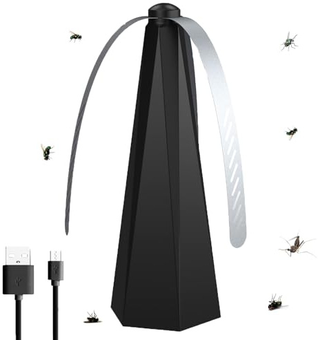 Fliegenwedler, Fliegenvertreiber - Fliegenabwehr Outdoor, Fliegenwedel Für Den Tisch Oder Zum Aufhängen - Tischventilator Gegen Fliegen - Fliegenabwehr Ventilator (1)