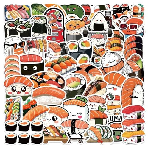 Süße Sushi-roll-reis-aufkleber, 50 Stück, Kawaii-japanisches Essen, Wasserfeste Vinyl-aufkleber Für Wasserflaschen, Trinkflaschen, Bücher, Laptops, Telefone, Skateboards, Guita, Geschenkaufkleber-set