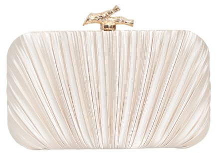 XINGSHUNFU Damen Clutch Geldbörse Abendtasche Crossbody Schulter Plissee Clutch Tasche für Hochzeit, Party, Abschlussball mit abnehmbarer Kette