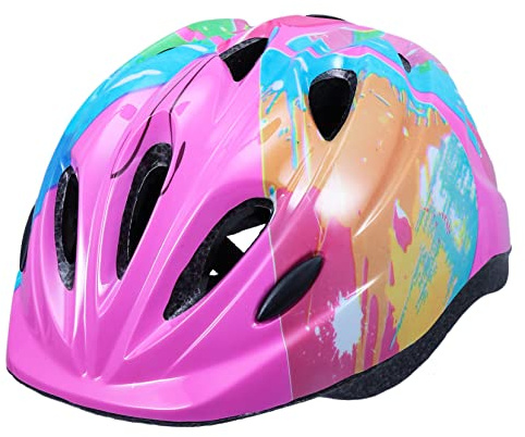 WHAMVOX Casco para Bicicleta Infantil Adjustable Rosa Protección Resistente y Cómodo Acolchado De Alta Dureza para Ciclismo y Deportes Al Aire Libre, Talla 49-59 Cm, Seguro para Niños