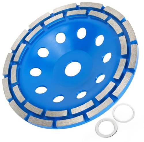 Meule diamantée 180 mm Disque abrasif diamanté à double rangée pour béton, pierre, pierre naturelle, colle à carrelage, granit et maçonnerie (180 mm)