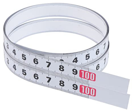 GALPADA 2pcs Steel Tape Measure Self-adhesive Miter Scale Ruler Metric Scale Ruler for Woodworking