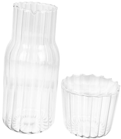 Ipetboom Brocca Per Succo e Acqua Fredda in Vetro Trasparente Da 500 Ml, Bollitore Bocca Alta Per Uso Domestico e Occasioni Speciali