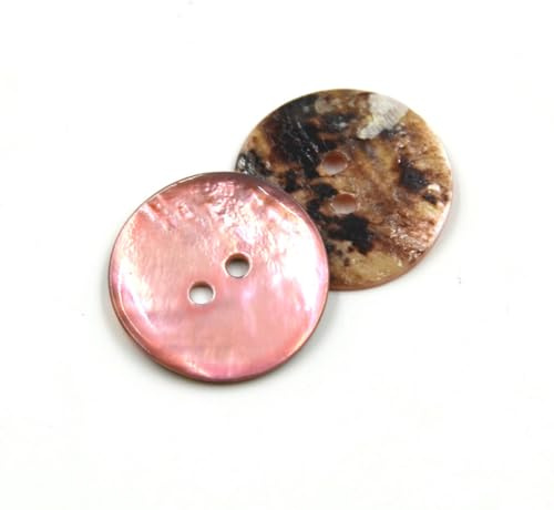 Anevous 10 Stück Natürliche Knöpfe,Perlmuttknöpfe,Muschelknöpfe, Bastelknöpfe,2-Loch,Knöpf zum DIY Handwerk,Nähen,Kleidung,Scrapbooking,Stricken,Painting,Dekorationen,Rosa,20mm