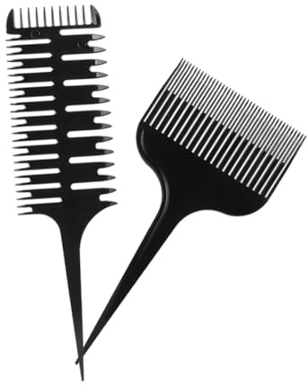 Hohopeti 2 Stück Professionelles Färbe und Stylingkamm aus Kunststoff mit Fischgräten und Rattenschwanzform Bruchfest für Friseursalons und Zuhause