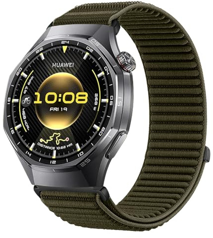 Nylonarmband kompatibelt med Watch GT 6 Pro 46 mm, tyg sportloop, klockarmband, flätat 22 mm nylonarmband för Watch GT5/GT5 Pro/GT6/GT4/GT3/GT3 Pro/GT2/GT2 Pro/GT 46 mm/Venu 3/2, Nylon
