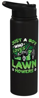 Just A Boy Who Loves Lawn Mower Stainless Steel Insulated Water Bottle