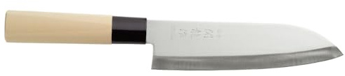 MBH - Cuchillos Japoneses Profesionales para Sushi y Sashimi, Acero Inoxidable. Cuchillos Santoku, Deba, Nakiri y Sashimi para Chefs de Hostelería. MADE IN JAPAN (Santoku)
