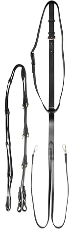 Imperial Riding Thiedemann Zügel IRH Core, verstellbare Trainingszügel mit 3 D-Ringen, Schwarz, Full