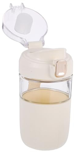 SWETRACE Vaso de Té de Vidrio con Filtro Incorporado y Funda Resistente al Calor, Taza para Café y Té con Material de Vidrio y Silicona, Adecuado para Uso Diario y Viaje