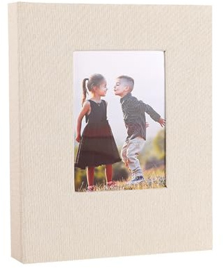 Album fotografico 10 x 15 cm con finestra frontale e pagina trasparente per 144 foto, libro fotografico con copertina in lino per viaggi in famiglia, matrimoni, album fotografico a mezzo piede