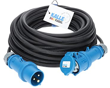 KALLE DAS KABEL Cavo di prolunga CEE, 230 V, cavo da campeggio, di alta qualità, per roulotte e camper, cavo di alimentazione per roulotte e camper, con protezione IP44, H07RN-F 3G, 2,5 mm², 5 metri