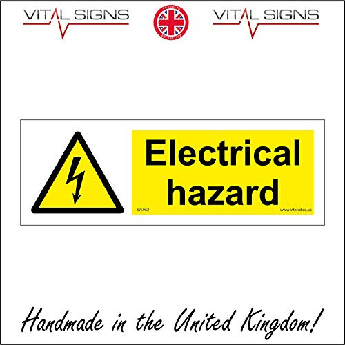 WS962 Electrical Hazard Electricity Danger Of Death Warning Shock Risk Sign 150mm x 50mm Magnetic - Vehicle Grade