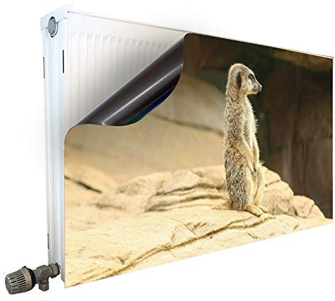 Smagnon Magnet Heizkörperverkleidung Heizkörperabdeckung Heizung Schutz Motiv Erdmännchen, Heizkörper Höhe:50 cm, Heizkörper Länge:110 cm