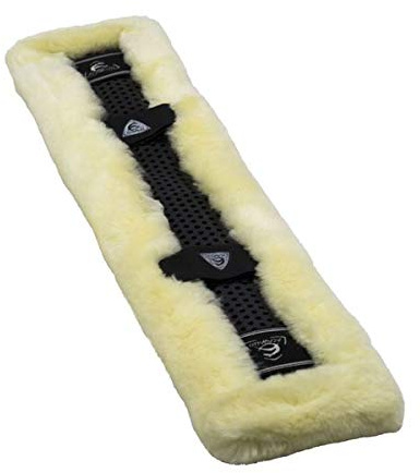 Acavallo - Gel Sattelgurtschoner mit ECO- Wolle klassisch, schwarz/Natur
