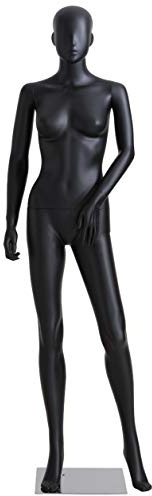 Eurohandisplay weibliche Schaufensterpuppen abstrakte schwarz matt lackierte Schaufensterpuppe in schwarz Nase und Mund geformt Mannequin (LF4-8 Frau)