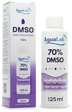 AguaLab DMSO 70% - Flytande dimetylsulfoxid 125 ml | 99,9% renhet | Polar Aprotiskt lösningsmedel | DMSO Farmaceutisk kvalitet | Universellt lösningsmedel | Ytrengöringsmedel