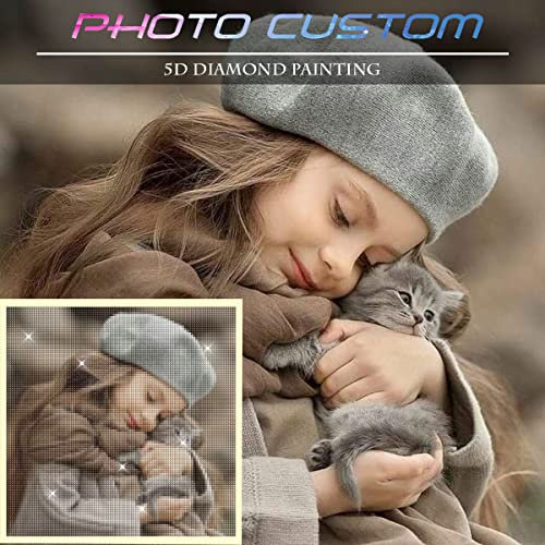 Carsilers 5D Custom Diamond Painting Bilder Set Diamond Painting Eigenes Foto personalisiert Diamant Benutzerdefinierte Design Full Bilder Home Décor,Eckigen Steinen,30x30cm
