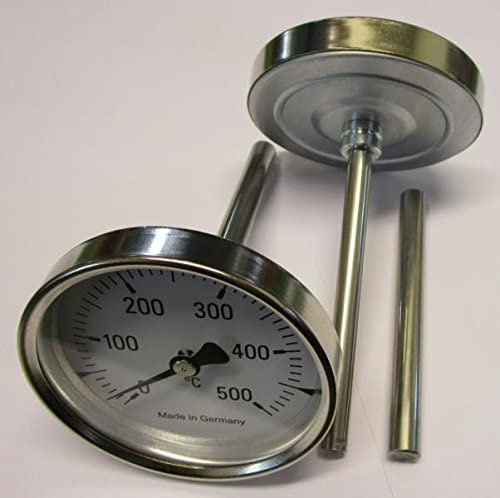 500°C Thermometer für Steinbackofen Holzbackofen E-Ofen Pizzaofen 500mm Schaft B