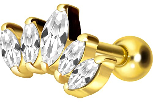 PIERCINGLINE Titan Ohrpiercing | LOTUSBLÜTE | Piercing Schmuck Ohr Stecker Helix | Farbauswahl
