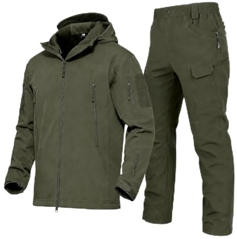 Militaire Tactique Hommes Combat Uniforme Étanche Armée Combat Costume Ensembles Camouflage Softshell Veste Pantalon Chasse Vêtements,Military Green,XXXL