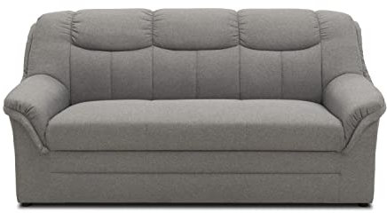 DOMO. collection Sofa Berlin, klassisches 3er Sofa, Polstergarnitur mit hochwertigem Federkern, 3 Sitzer 178 x 90 x 89 cm (BxTxH), hellgrau