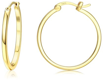 goldene creolen ohrringe gold creolen damen S925 Sterling Silber Post