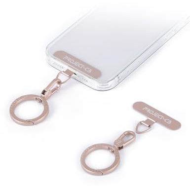 project-cb Phone Lanyard Metal Tether Tab, Phone Stand, Strap Patch, Phone Key Ring Holder (Pink)