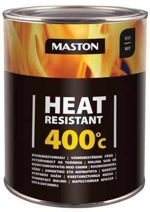 MASTON Hitzebeständige Farbe 400 °C – Matt – Schwarz – 1 Liter
