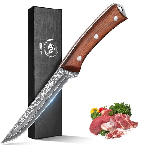 ROCOCO Boning Knife for Meat Cutting Deboning Slicing Trimming Fillet Knife Gift 5.3