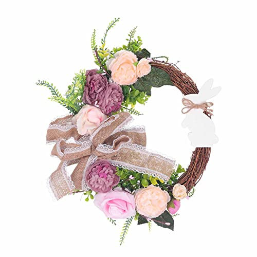 Girlanden Osterhasen Eier Kranz Tür Dekorative Kranz Ostern Kaninchen Eier Ostern Dekoration Tisch Kranz Federkranz Ostern künstlicher Kranz Türkranz Frühling Türkranz Modern Blumenkranz Deko (A-001)
