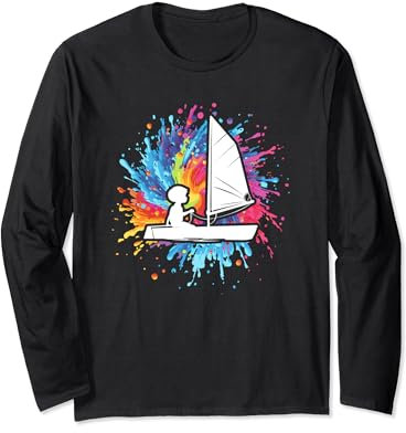 Optimist Schlauchboot Segeln Kleinkind Segelboot Grafik Langarmshirt