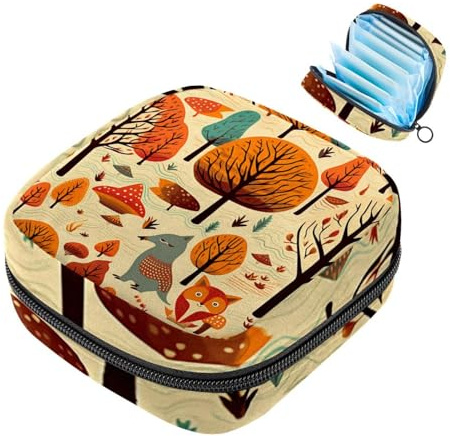 Sacchetto di immagazzinaggio del tovagliolo sanitario,Borsa mestruale,Sacchetto del cuscinetto,Pianta dell'uccello del bosco,Sacchetto del periodo