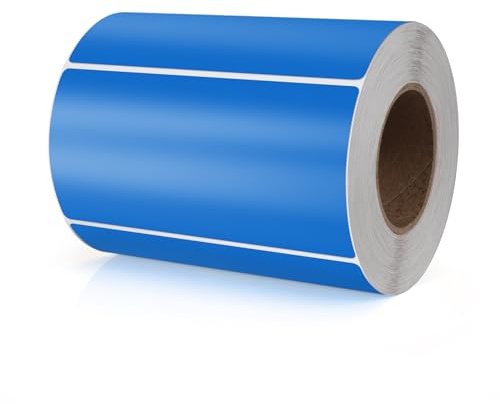 Meitaat Blue Rectangular Labels 100 x 50mm Colour Coding Stickers 500 Pcs | Large Writable Blank Labels, Waterproof Vinyl, Strong Adhesive, Removable, Peel & Stick, Storage Bin, Box, Office School Home