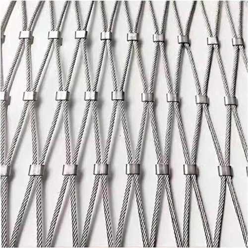 Yoeoefuo Weidezaun Drahtzaun Mobiler Zaun 1x10m 2x10m 3x10m 304 Edelstahl Seilnetz 2mm Flexibles Schlagfestes Sicherheitsnetz Tierische Barriere Kabel Geländerschutz Maschendrahtzaun (Color : 2mm wir