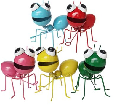 NITNOEI 5 pièces Décoration de Fourmis en Métal, Sculptures Murales et de Jardin