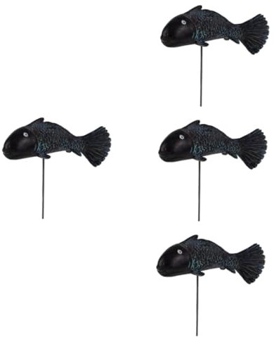 Sosoport 4stücke Rustikale Resin-Fisch-Dekoration Für Garten Und Rasen Bunte -Fisch- Langlebige Gartenstecker Für Kreative Außendekoration Für Teiche Und Gartenpartys