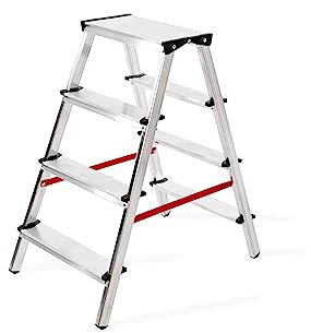 Aluminium Double-Sided Step Ladder 3 4 5 6 7 8 Tread (2X4-125)