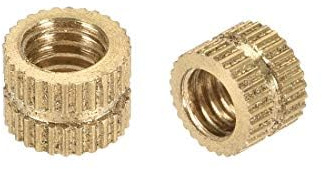 TOP-VIGOR 20Pcs Threaded Insert Knurled Nuts, M6 x 6mm x 8mm OD Brass Female Thread Knurled Nuts, Embedment Nut Insert for 3D Printer