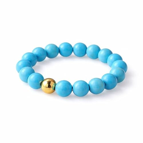 Bague Élastique en Turquoise Naturelle – Perles de 4mm, Taille Ajustable 1,5 cm – Pierre de Protection et d'Équilibre