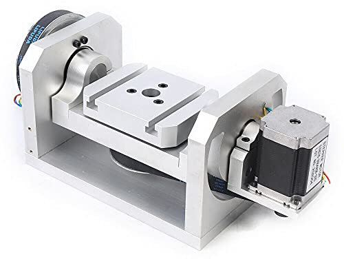 CHSXPX CNC Rotary Table Axis, Rotary Index Table Axis,4th 5th Axis,Table size 100 * 125mm,Pow Milling Machines Accessesaries