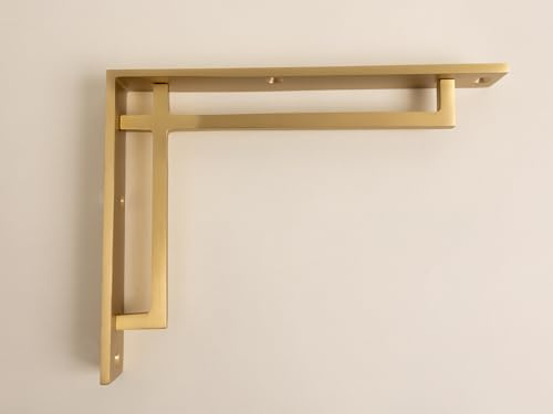 Regalhalterung aus massivem Messing im Art-Deco-Stil, massives Messingregal, schwere Regalhalterung aus massivem Messingguss