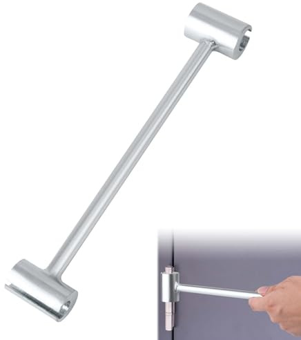 Gosknor Schraubenschlüssel zum Einstellen von Scharnierabständen, 14-19mm Praktisches Scharniereinstellwerkzeug Robuster Scharniereinstellschlüssel für Brandschutz-Reinraum-Sicherheitstüren(Silber)