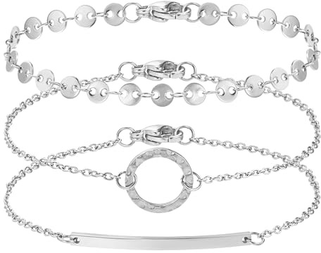BONNYBIRD® Premium Edelstahl Armbänder Set Damen in Silber, Gold & Roségold, 100% Wasserfest & Hautverträglich BonnyMilano